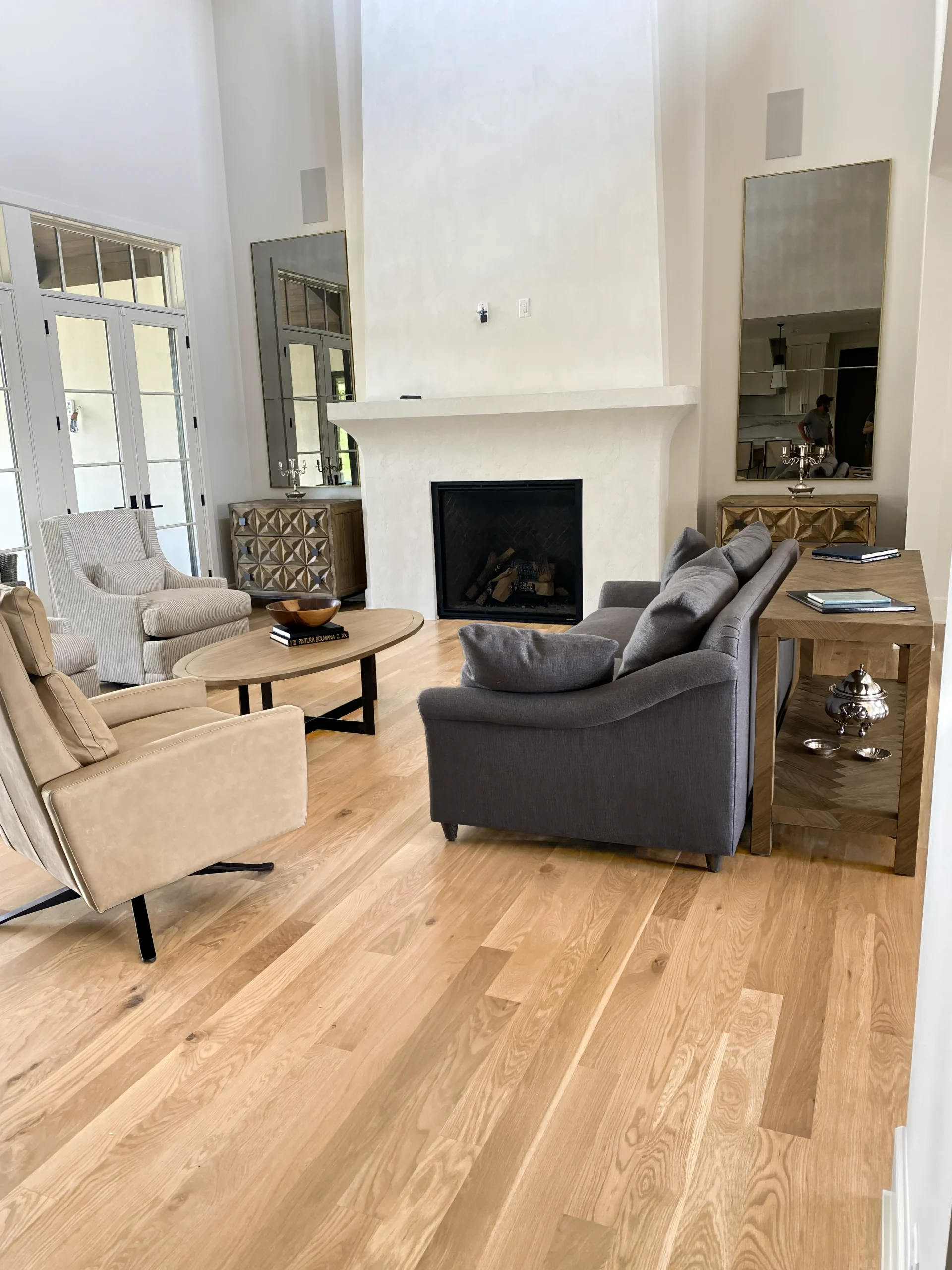Maricopa white oak hardwood floor install sand and finish
