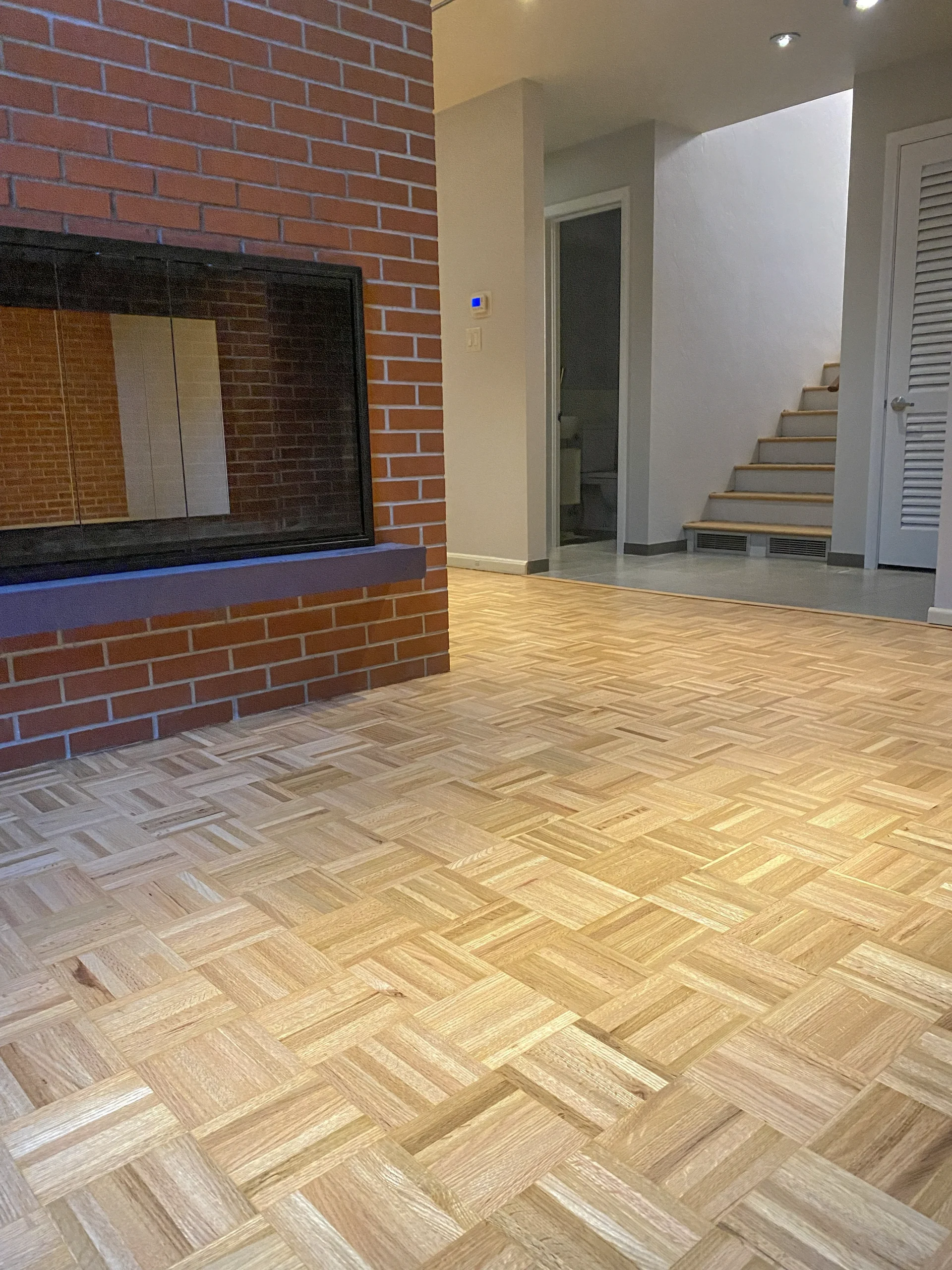 Anderson Drive 1950s parquet restoration sand and refinish